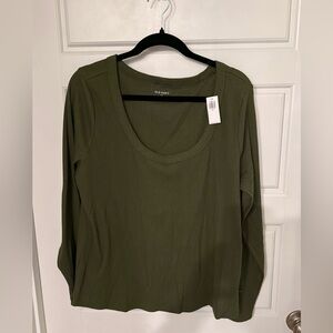 Old Navy Olive Scoop Neck Long Sleeve Top - Women's 2X NWT